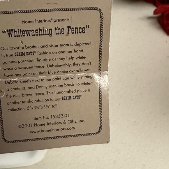 Home Interiors Vintage Porcelain Whitewashing the Fence Denim Days figurine - Picture 5 of 12